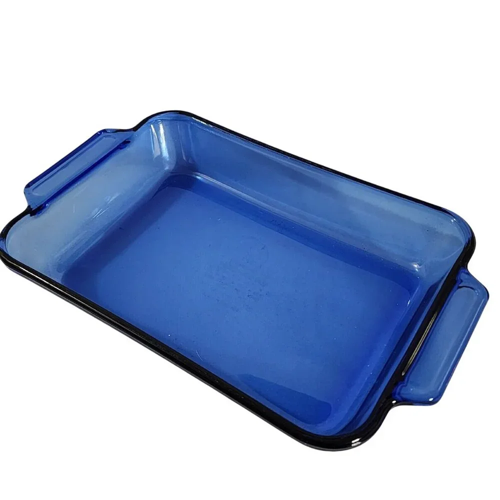 Anchor Hocking Cobalt Rectangular Pan glass 13.5
